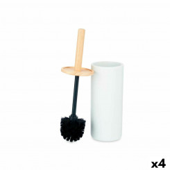 Toilet brush White Wood Resin 10.2 x 38 x 10.2 cm (4 Units)