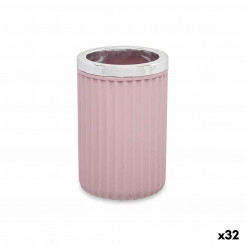 Стеклянный держатель для зубных щеток, розовый пластик, 32 шт. (7,5 x 11,5 x 7,5 см)
