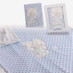 Детское одеяло Синий Медведь Двойная Вышивка (100 х 75 см)