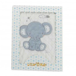 Baby blanket Elephant Blue Double-sided Embroidery (100 x 75 cm)
