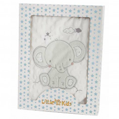 Baby blanket Elephant Green Double-sided Embroidery (100 x 75 cm)