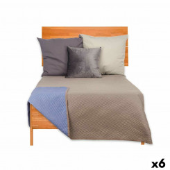 Reversible Bedspread 240 x 260 cm Blue Gray (6 Units)