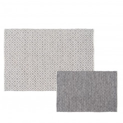 Carpet White Gray 70 % cotton 30 % Polyester 160 x 230 cm