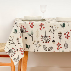 Stain-resistant resin-covered tablecloth Mauré Merry Christmas 140 x 140 cm