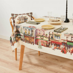 Stain-resistant tablecloth Muaré Christmas City 200 x 155 cm