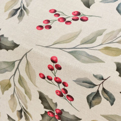 Stain-resistant resin-coated tablecloth Muaré Christmas 200 x 140 cm