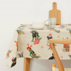 Stain-resistant resin-coated tablecloth Muaré Christmas 140 x 140 cm