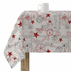 Stain-resistant resin-coated tablecloth Muaré Merry Christmas 250 x 140 cm