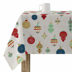 Stain-resistant resin-coated tablecloth Muaré Merry Christmas 200 x 140 cm