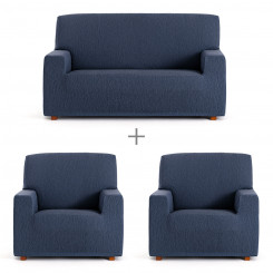 Set of sofa covers Eysa TROYA Blue 70 x 110 x 210 cm 3 Pieces, parts