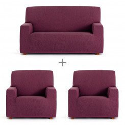 Set of sofa covers Eysa TROYA Burgundy 70 x 110 x 210 cm 3 Pieces, parts