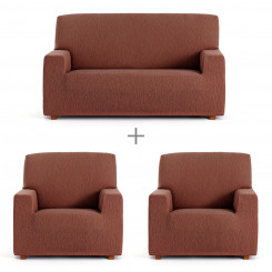 Set of sofa covers Eysa TROYA Orange 70 x 110 x 210 cm 3 Pieces, parts