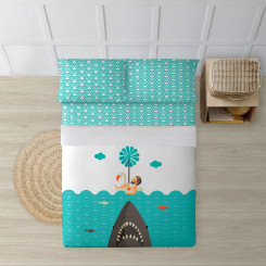 Bed linen set Decolores Jaws Multicolored 175 x 270 cm