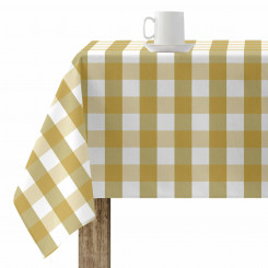 Stain-resistant resin-coated tablecloth Belum Mustard 140 x 140 cm Squares