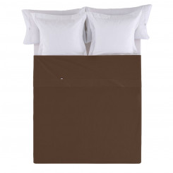 Straight bed sheet Alexandra House Living Coffee 190 x 270 cm