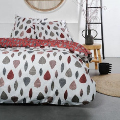 Duvet cover set TODAY Leaves White Red 240 x 220 cm 3 Pieces, parts