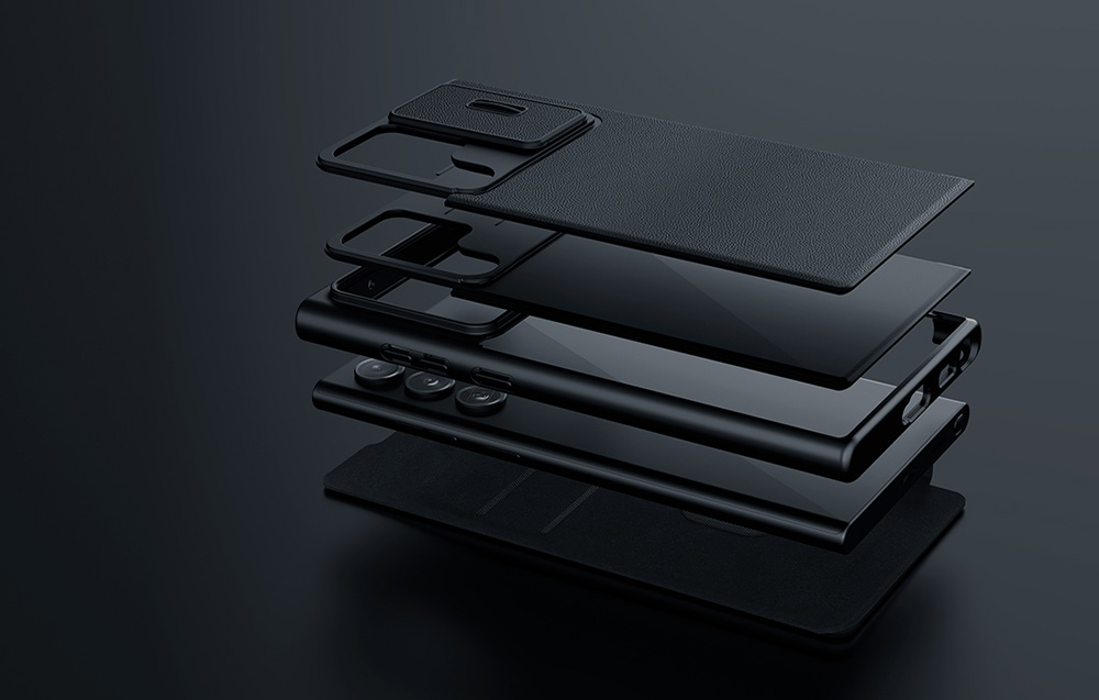Nillkin/Nillkin-CamShield-Leather-Case-Samsung-Galaxy-S22-Ultra-Black/3