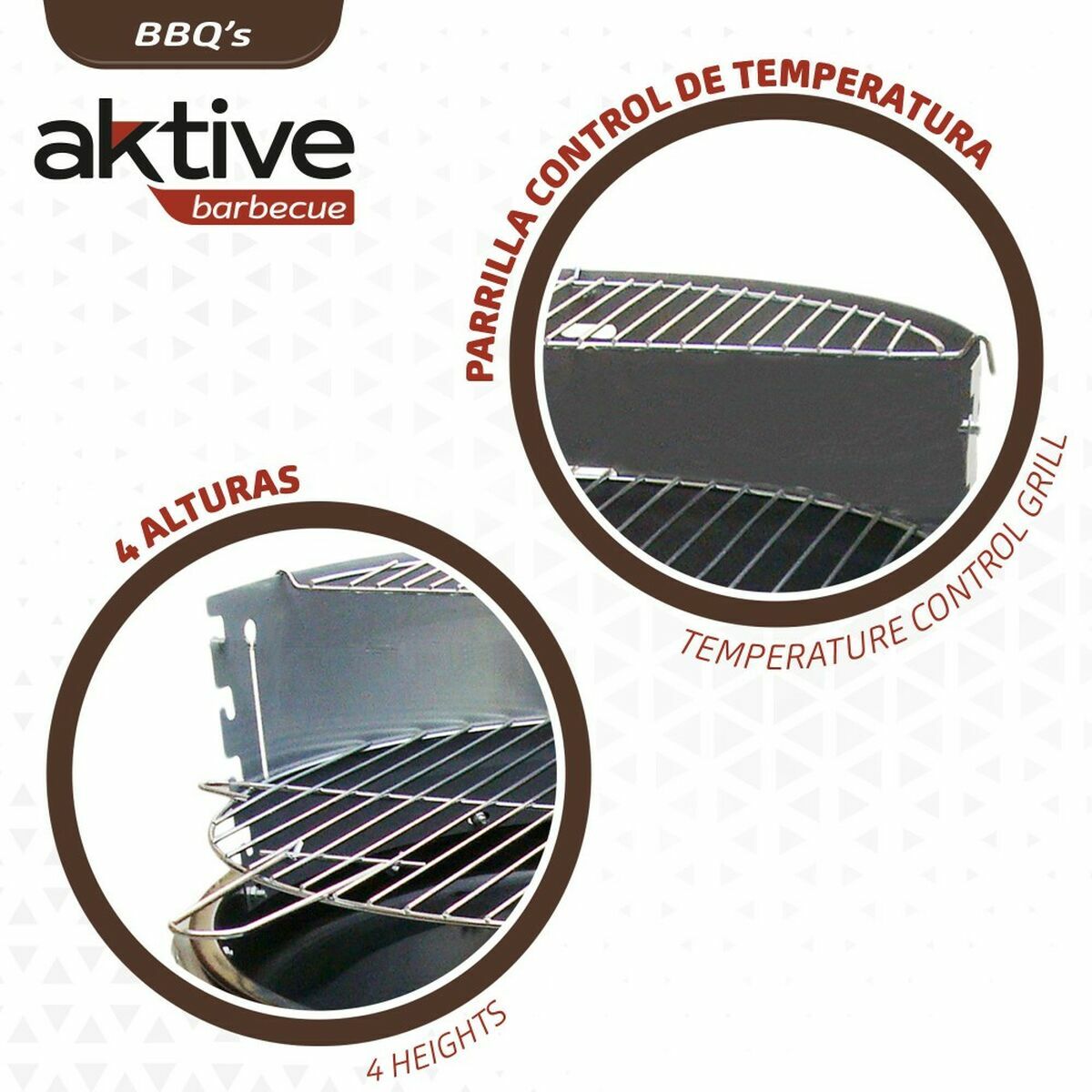 Coal Barbecue with Wheels Aktive 51 x 51 x 82 cm Black