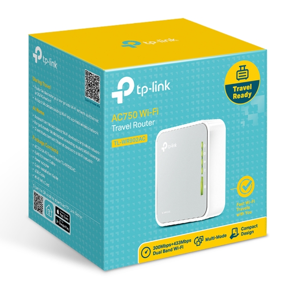 Wireless Router TP-LINK Wireless Router 733 Mbps IEEE 802.11a IEEE 802.11 b/g IEEE 802.11n IEEE 802.11ac USB 2.0 1x10/100M TL-WR902AC
