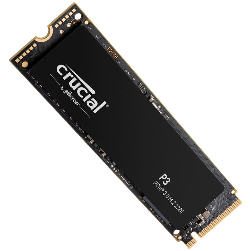 SSD CRUCIAL P3 1TB M.2 PCIE NVMe 3D NAND Write speed 3000 MBytes/sec Read speed 3500 MBytes/sec TBW 220 TB CT1000P3SSD8
