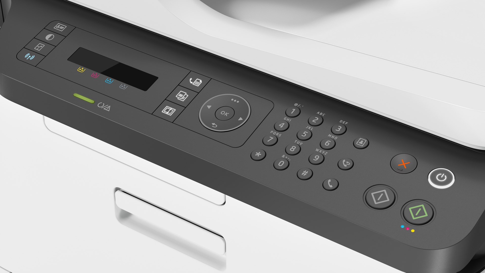 HP Color LaserJet 179fnw AIO All-in-One Printer - A4 Color Laser, Print/Copy/Scan/Fax, Automatic Document Feeder, Manual Duplex, LAN, WiFi, 18ppm, 100-500 pages per month