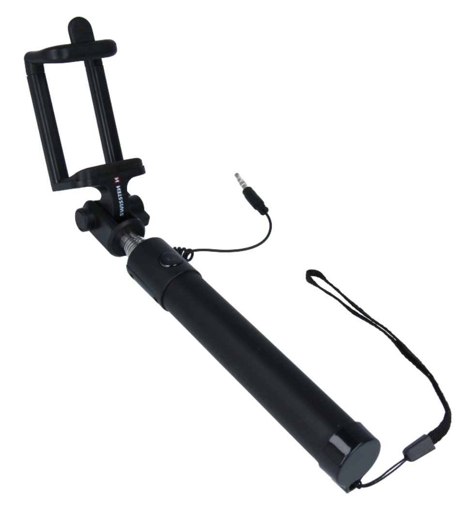 Swissten Wired Selfie Stick Black