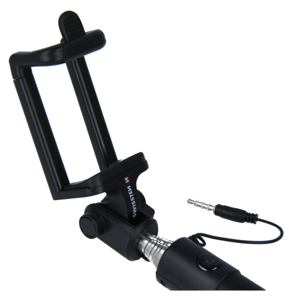 Swissten Wired Selfie Stick Black