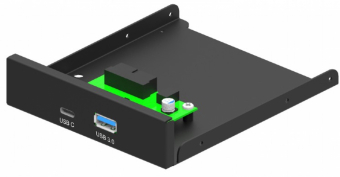Adapteris Gembird Internal 3.5 Front PC Panel USB 3.1 Type-A + Type-C Port Black