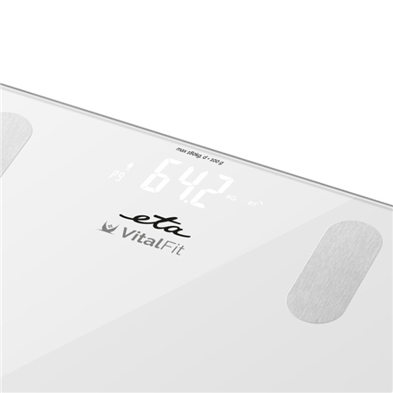ETA Smart Personal Scale Vital Fit ETA678190000 Body analyzer Maximum weight (capacity) 180 kg Accuracy 100 g Body Mass Index (BMI) measuring White