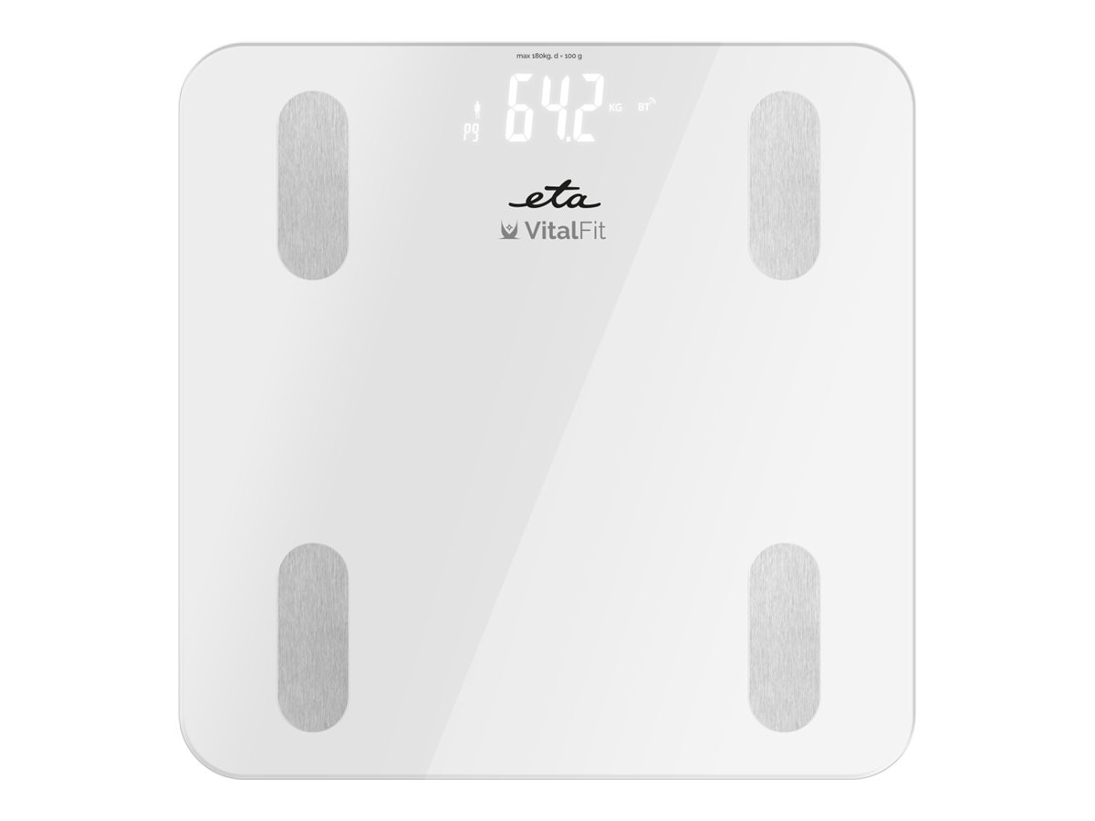 ETA Smart Personal Scale Vital Fit ETA678190000 Body analyzer Maximum weight (capacity) 180 kg Accuracy 100 g Body Mass Index (BMI) measuring White