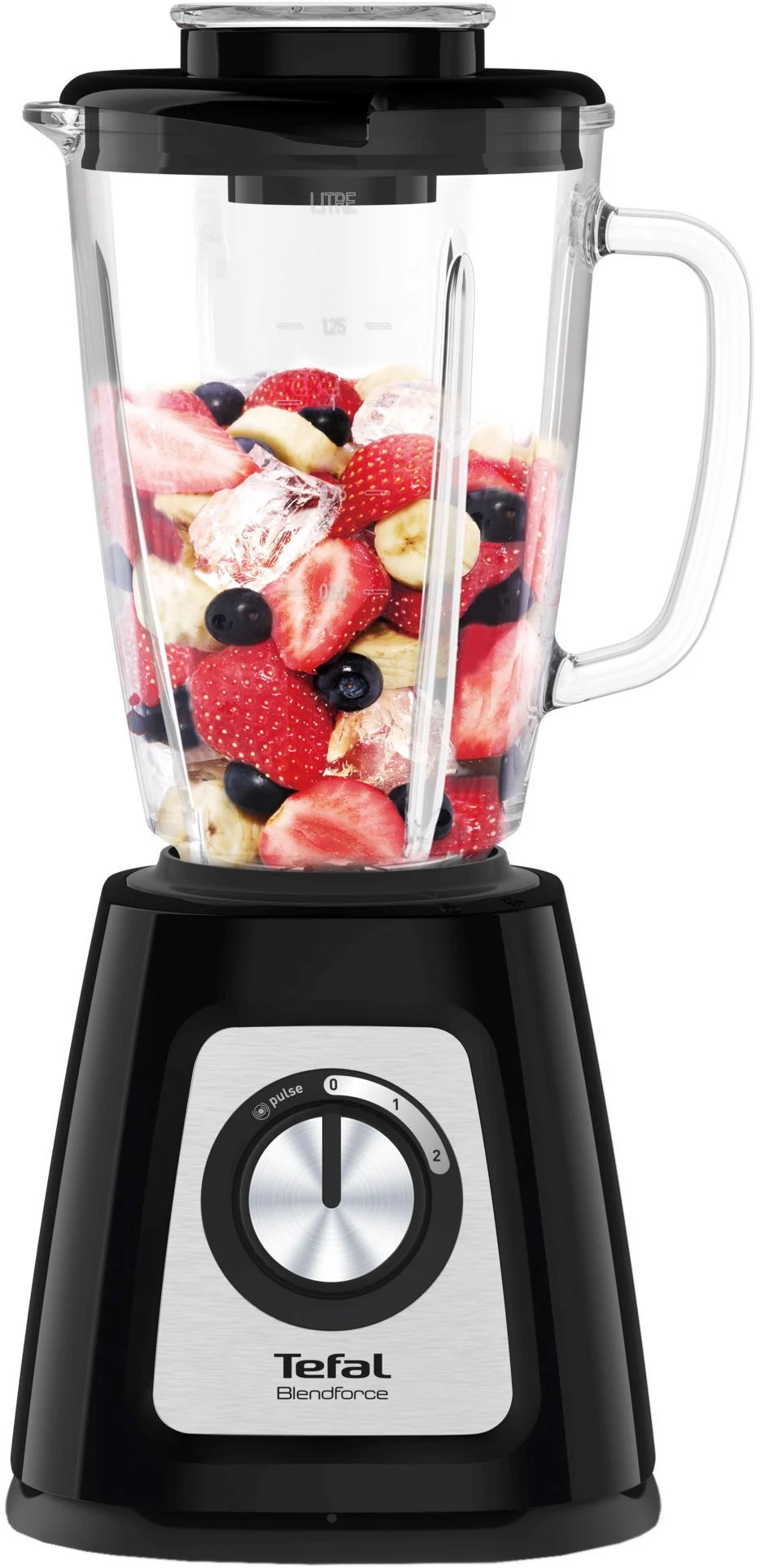 TEFAL Blender BL438831 BlendForce Tabletop 800 W Jar material Glass Jar capacity 1.25 L Ice crushing Black