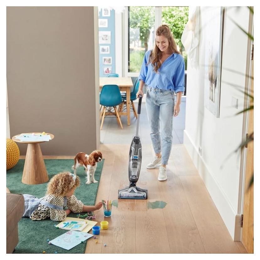 Пылесос Bissell CrossWave C6 Cordless Select аккумуляторный ручной с функцией мойки 255 Вт 36 В 25 мин Черный Титан Синий Гарантия 24 мес