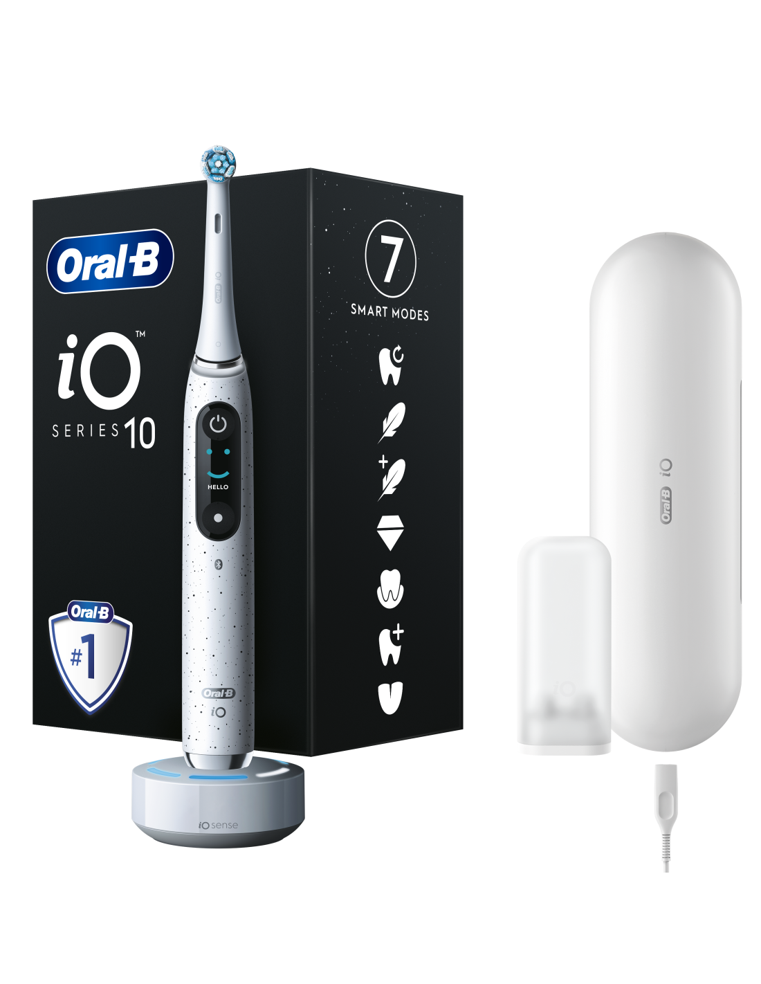 Oral-B Electric Toothbrush iO10 Series Rechargeable For adults Number of brush heads included 1 Stardust White Number of teeth brushing modes 7