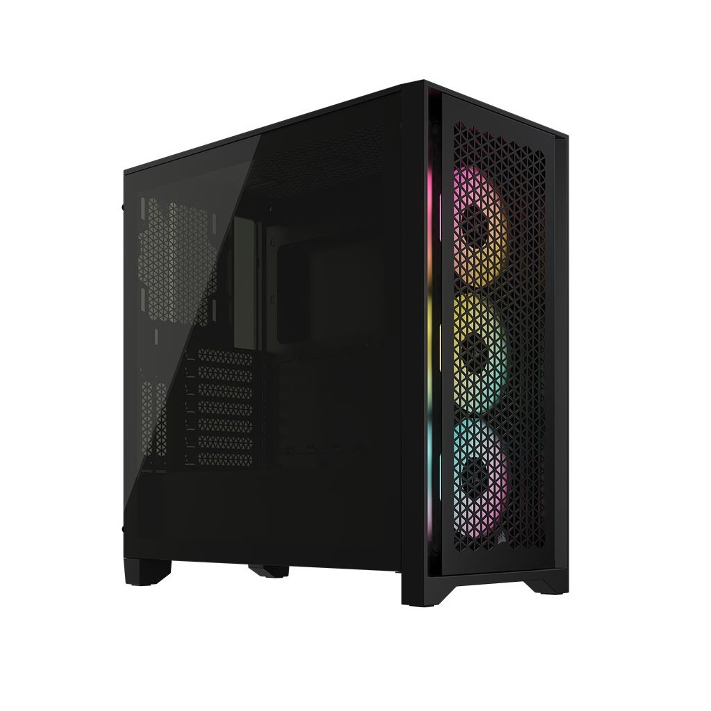Corsair Tempered Glass PC Case iCUE 4000D RGB AIRFLOW Side window Black  Mid-Tower Power supply included No