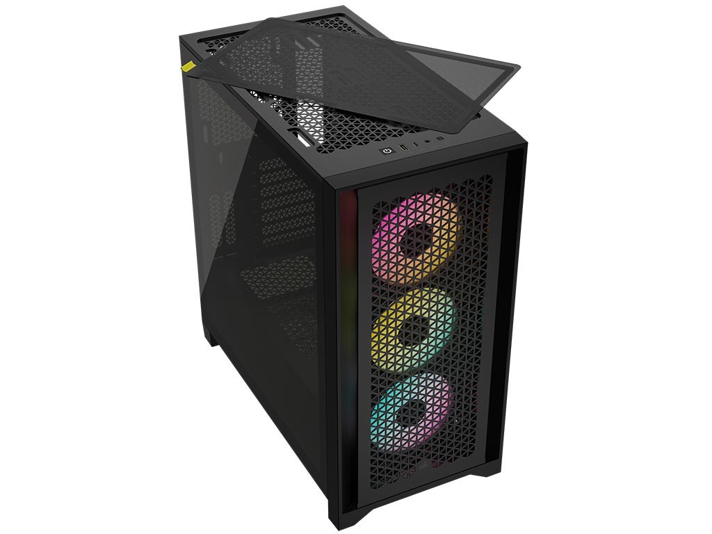 Corsair Tempered Glass PC Case iCUE 4000D RGB AIRFLOW Side window Black  Mid-Tower Power supply included No