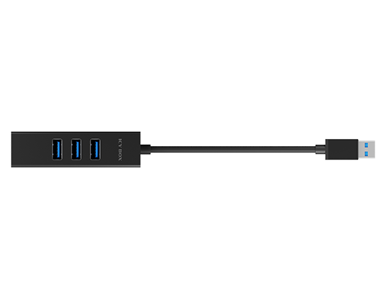 Raidsonic 4 Port Hub with USB 3.0 Type-A, Type-C, Gigabit LAN Icy Box IB-HUB1419-LAN