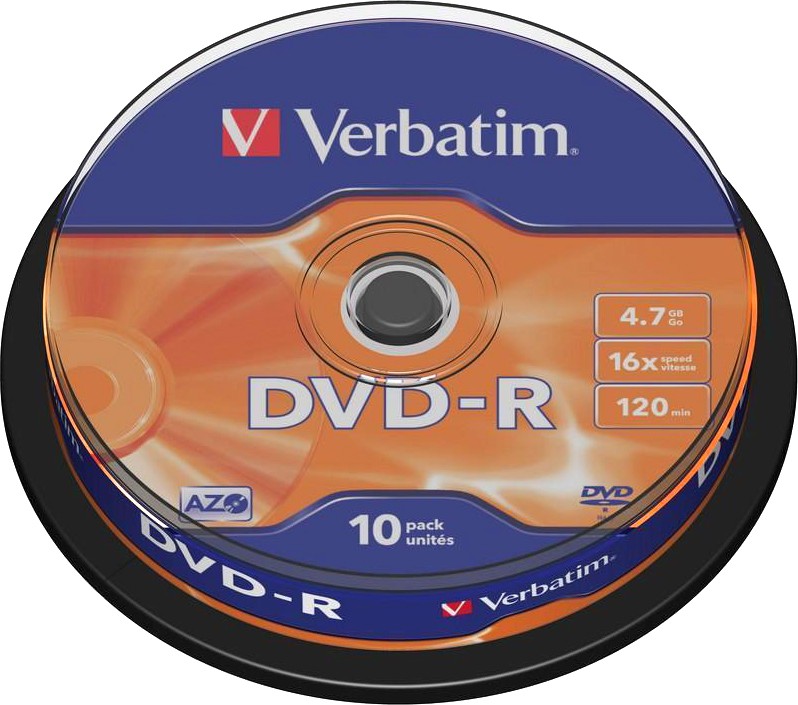 VERBATIM 10x DVD-R 4.7GB 120min 16x SP