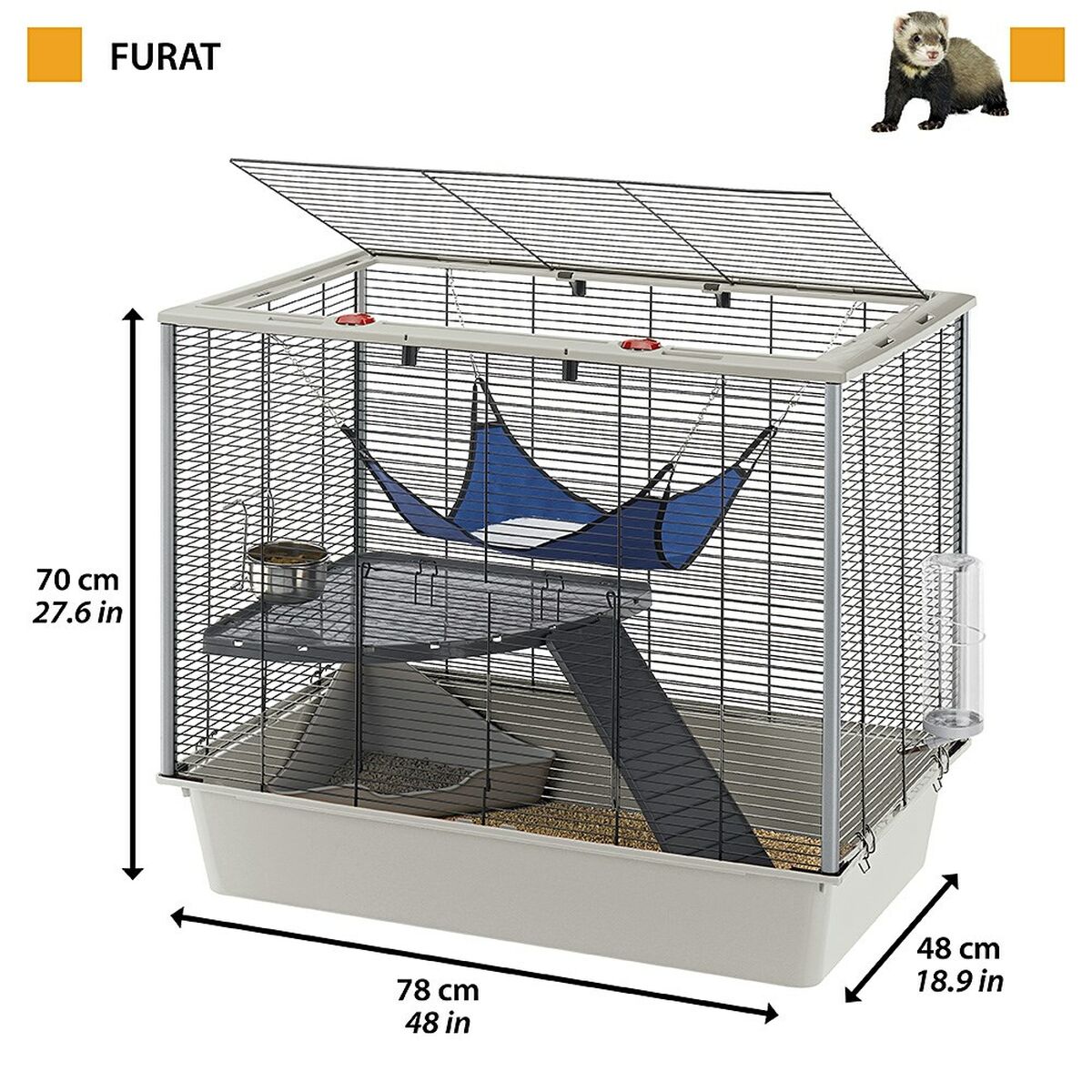 Cage Ferplast 57059814 Metal Plastic 70 x 70 x 48 cm
