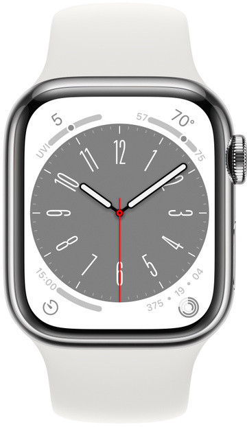 Apple Watch Series 8 GPS + Cellular MNJ53EL / A Smart watches GPS (satellite) Retina LTPO OLED Touchscreen 41mm Waterproof Bluetooth Wi-Fi Silver