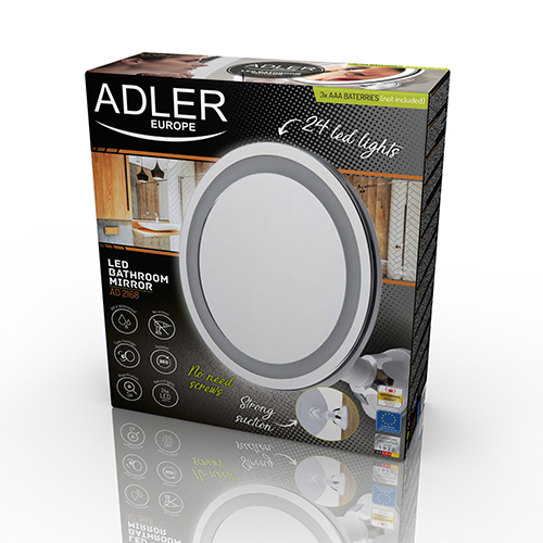 Adler   Bathroom Mirror   AD 2168   20 cm   LED mirror   White