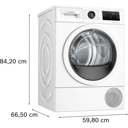 Bosch Dryer Machine with Heat Pump   WTU876IHSN   Energy efficiency class A++   Front loading   9 kg   LED   Depth 61.3 cm   White