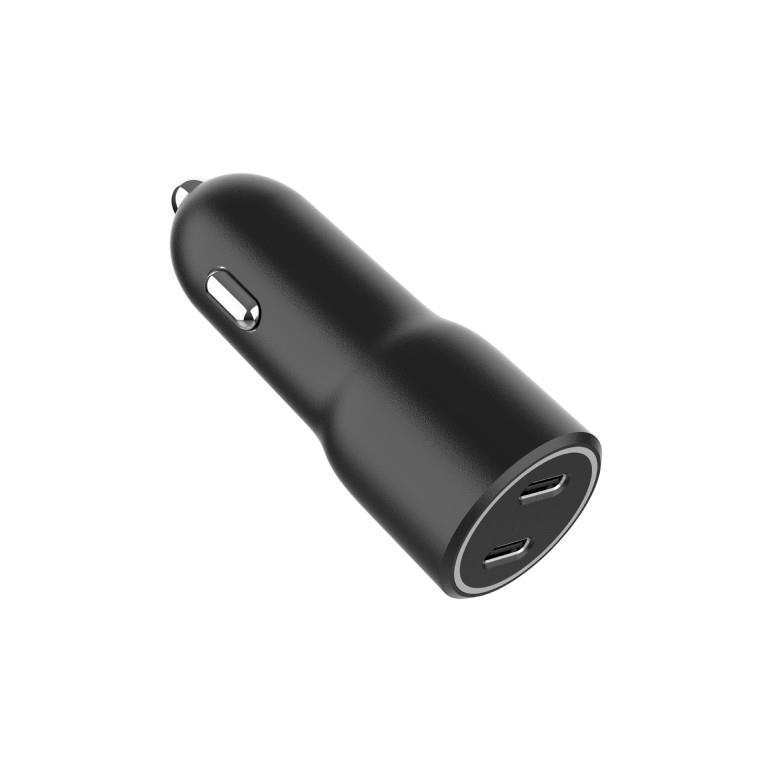 Car charger Gembird USB Type-C x 2 Black