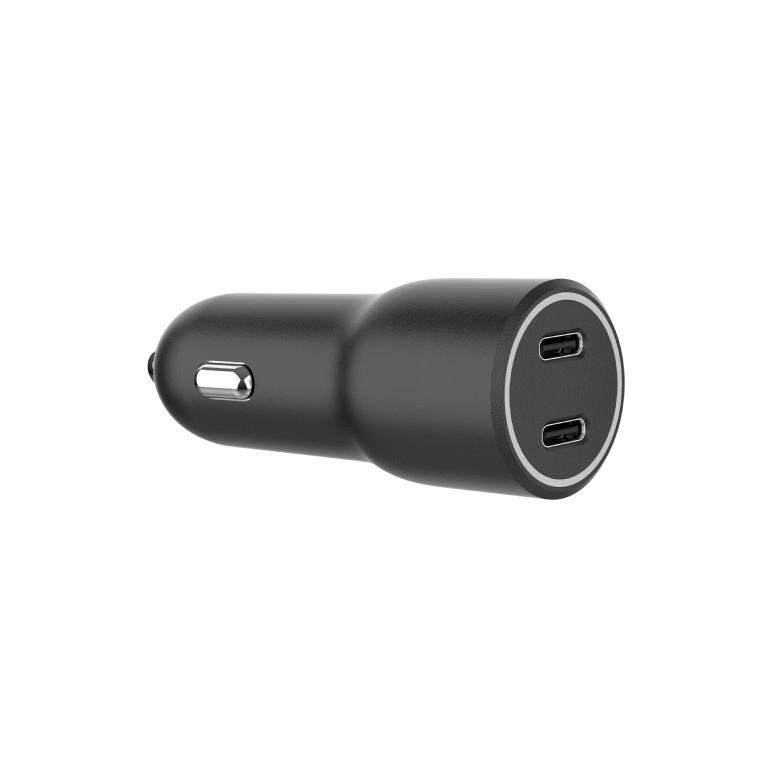 Car charger Gembird USB Type-C x 2 Black