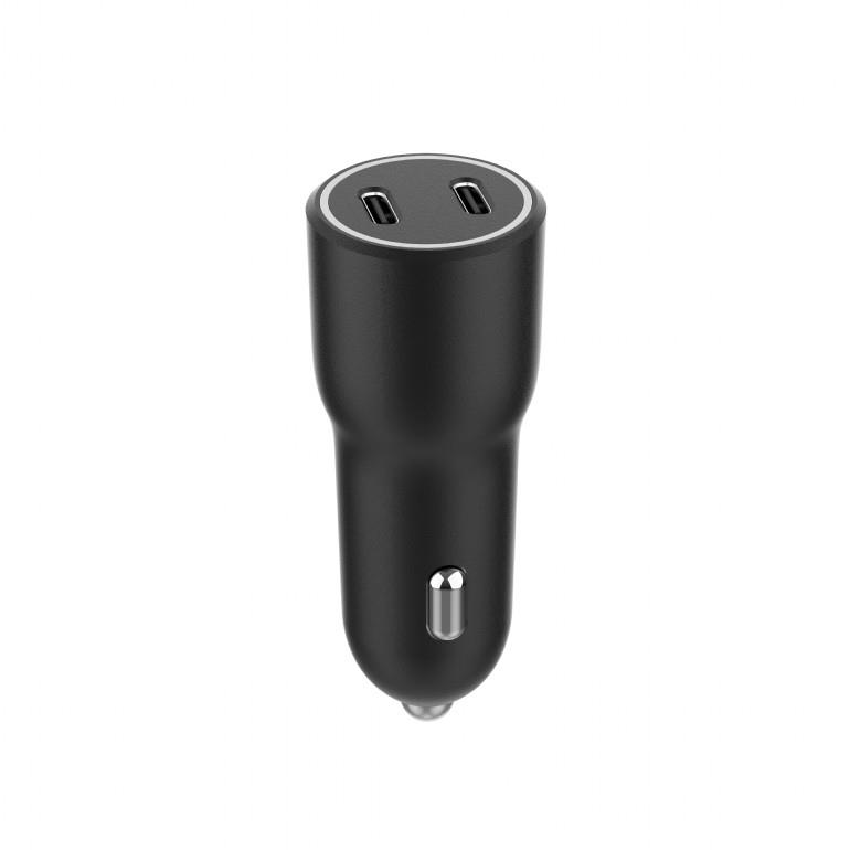 Car charger Gembird USB Type-C x 2 Black
