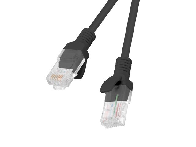 LANBERG Patchcord Cat.6 UTP 1m black 10