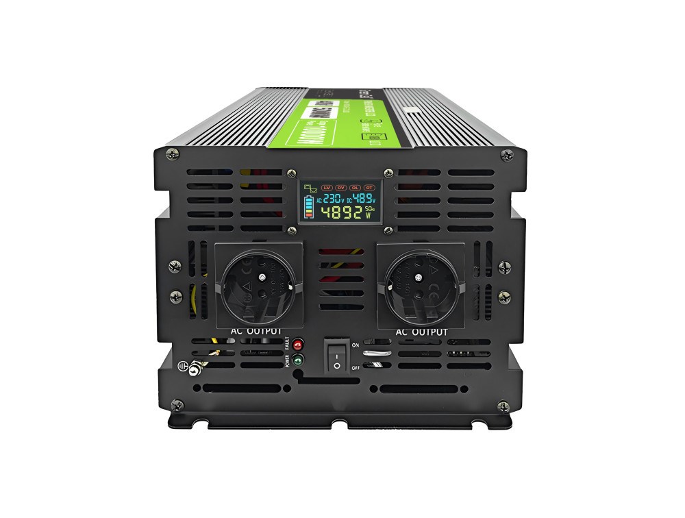 Green Cell Voltage converter PowerInverter LCD 48 V 5000W / 10000W Car converter with display - pure sine 10 kVA Black