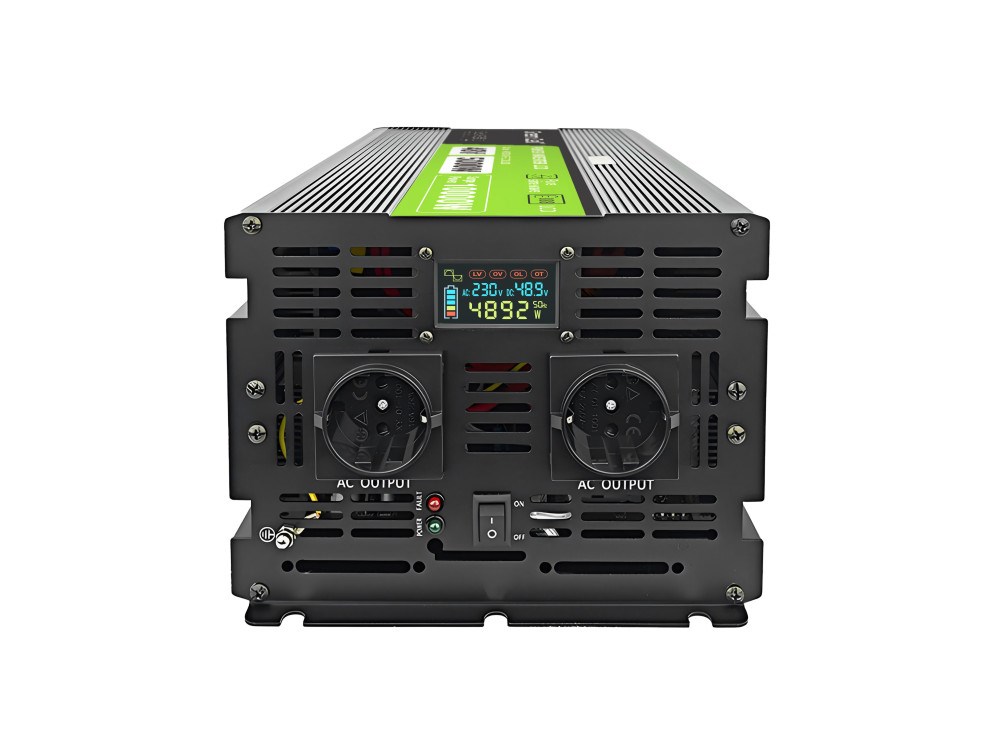 Green Cell Voltage converter PowerInverter LCD 48 V 5000W / 10000W Car converter with display - pure sine 10 kVA Black