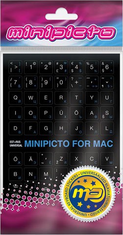 Minipicto keyboard sticker EST / RUS KB-MAC-EE-RU-BLK, black