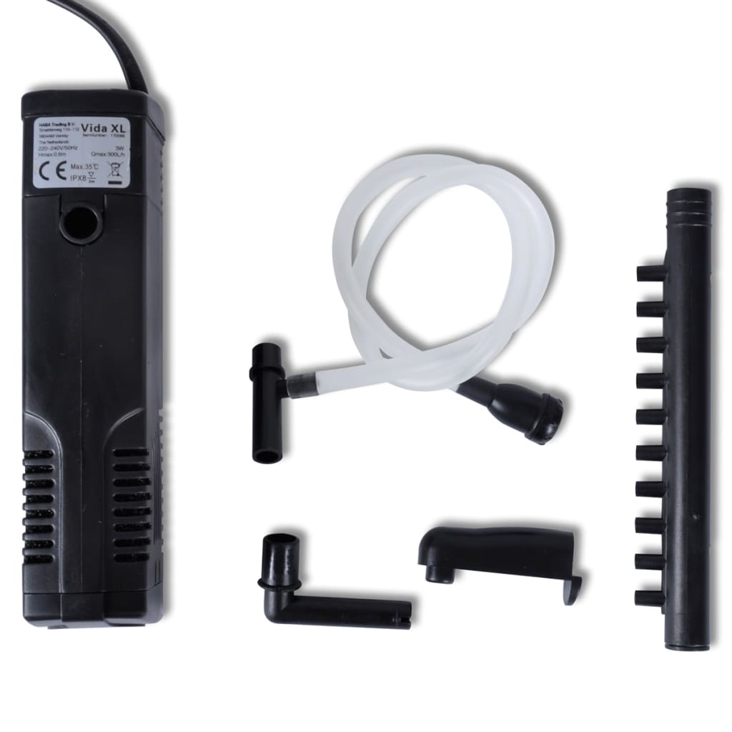 Aquarium filter pump with activated carbon 300 l/h