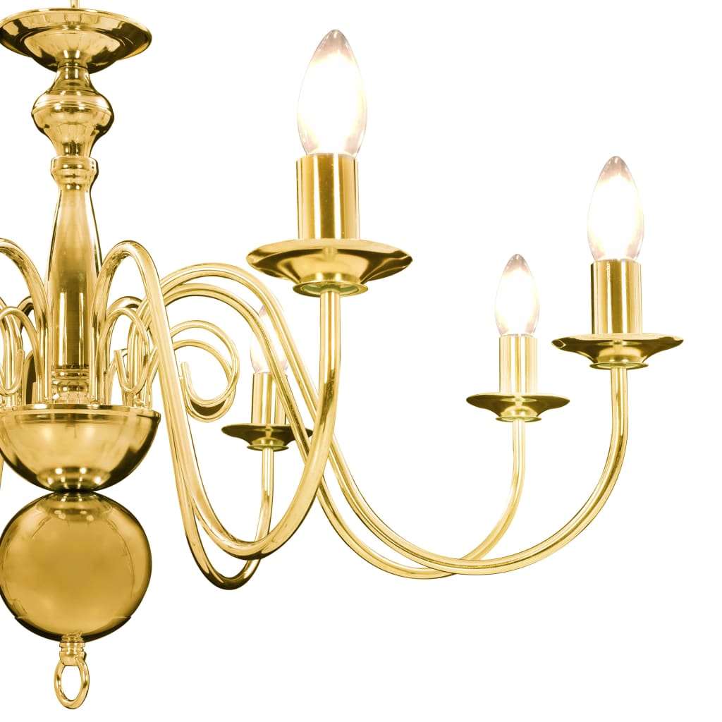 Chandelier, golden, with 8 x E14 light bulbs